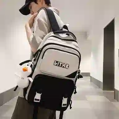 行途 大容量旅行大学生上课电脑韩版百搭 尼龙 书包双肩包 男女同款情侣款 多色