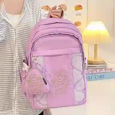 行途 百搭轻便休闲简约 尼龙 双肩包 女款 粉色/蓝色/黑色/紫色/米白色