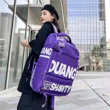 行途 大容量潮牌旅行运动训练滑雪 复合布 背包双肩包 常规 男女同款情侣款 白色/黑色/亮橘色/荧光绿色/蓝绿色/紫色