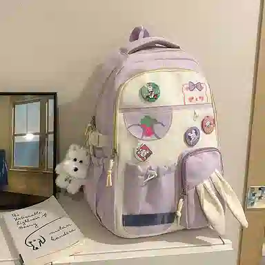 行途 多巴胺撞色甜美大容量 尼龙 双肩包 男女同款情侣款 多色