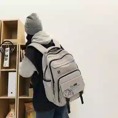 行途 休闲大容量 尼龙 双肩包 常规 男女同款情侣款 黑色/深灰色/浅灰色/深蓝色