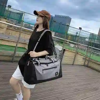 行途 旅行包干湿分离运动瑜伽包独立鞋仓大容量短途旅行训练包 牛津布 健身包 中号 男女同款情侣款 黑色/灰色/砖红色/绿色/蓝色/粉色