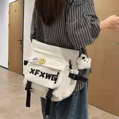 行途 时尚百搭字母设计潮流 牛津布 斜挎单肩包 男女同款情侣款 多色