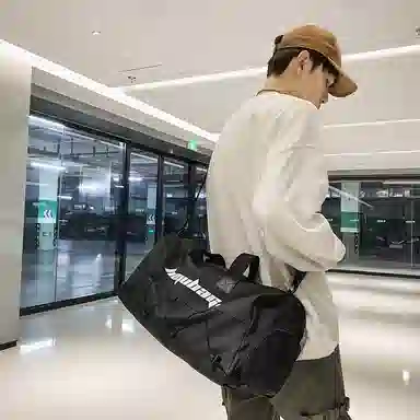 行途 大容量干湿分离 牛津布 手提单肩斜挎旅行包健身包 大号 男女同款情侣款 黑色/白色/蓝色/卡其色