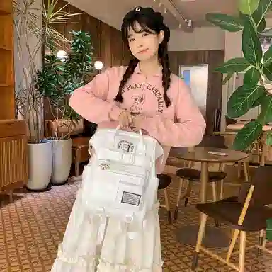 行途 百搭学院风高颜值 尼龙 双肩包 常规 女款 黑色/白色/黄色