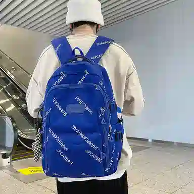 行途 简约旅行轻便休闲百搭 尼龙 双肩包 男女同款情侣款 黑色/白色/蓝色/卡其色