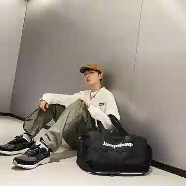 行途 大容量干湿分离 牛津布 手提单肩斜挎旅行包健身包 大号 男女同款情侣款 黑色/白色/蓝色/卡其色