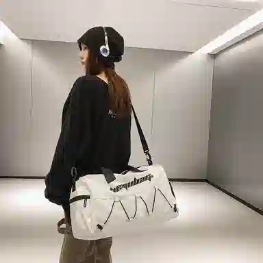 行途 大容量干湿分离 牛津布 手提单肩斜挎旅行包健身包 大号 男女同款情侣款 黑色/白色/蓝色/卡其色