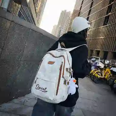 行途 高颜值学生大容量初高中大容量潮流印花学院风尼龙双肩包 男女同款 多色