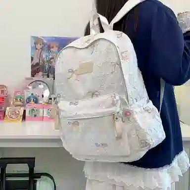 行途 小众高颜值日系百搭书包大容量初高中大学生电脑包 尼龙 双肩包 常规 女款 多色