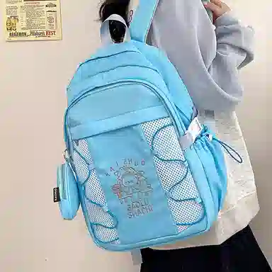 行途 百搭轻便休闲简约 尼龙 双肩包 女款 粉色/蓝色/黑色/紫色/米白色