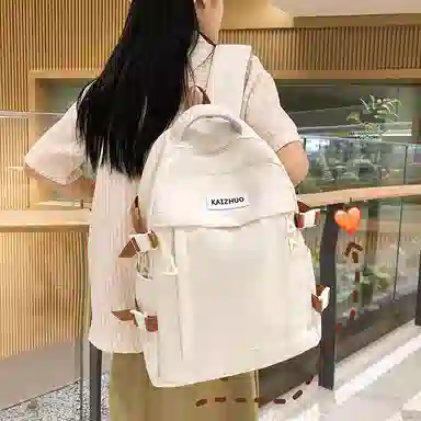 行途 潮流背包学生书包韩版时尚百搭简约 尼龙 双肩包 常规 男女同款情侣款 黑色/白色/绿色/卡其色