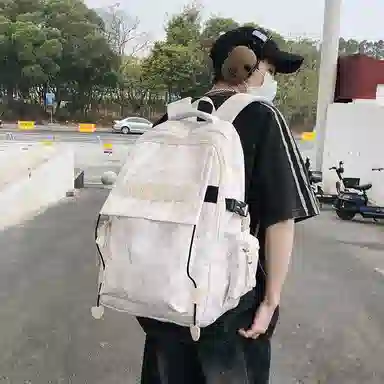 行途 时尚轻便简约百搭外出纯色 尼龙 旅行包双肩包 常规 男女同款情侣款 黑色/白色/红色/绿色