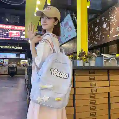 行途 可爱校园小清新质感甜酷旅行潮流轻便 牛津布 双肩包 常规 女款 黑色/红色/白色/黄色/蓝色