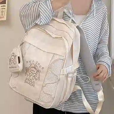 行途 百搭轻便休闲简约 尼龙 双肩包 女款 粉色/蓝色/黑色/紫色/米白色