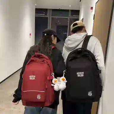 行途双肩包女休闲简约大容量电脑背包男高初中大学生书包尼龙多色