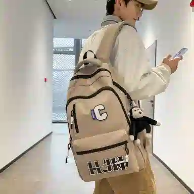 行途 潮流字母时尚简约大容量旅行高级感休闲 尼龙 双肩包 男女同款情侣款 多色