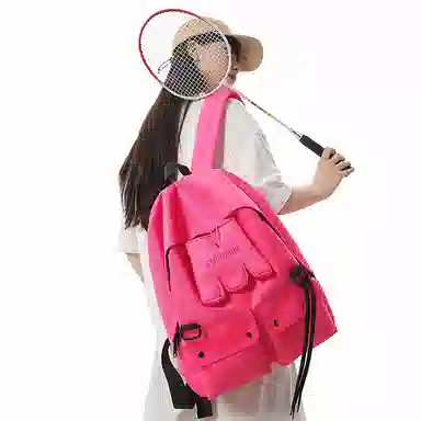 行途 高颜值大容量小众百搭设计旅行背包简约旅行书包 尼龙 双肩包 常规 男女同款情侣款 黄色/荧光绿/荧光粉