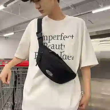 行途 日系休闲简约时尚百搭轻便潮流 尼龙 斜挎胸包 男女同款情侣款