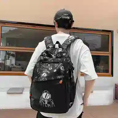 行途 大容量简约通勤学生书包 尼龙 双肩包 男女同款情侣款 多色