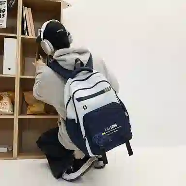 行途 休闲大容量 尼龙 双肩包 常规 男女同款情侣款 黑色/深灰色/浅灰色/深蓝色