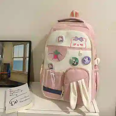 行途 多巴胺撞色甜美大容量 尼龙 双肩包 男女同款情侣款 多色