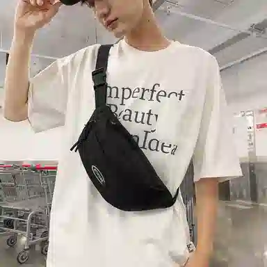 行途 日系休闲简约时尚百搭轻便潮流 尼龙 斜挎胸包 男女同款情侣款