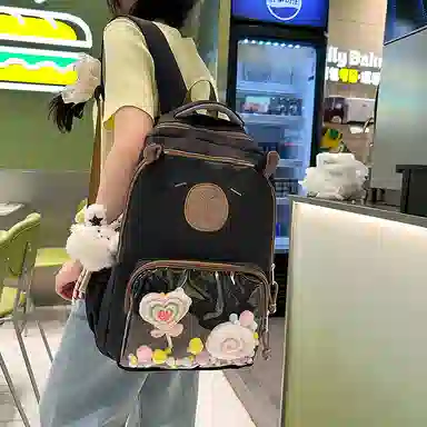 行途 卡通卡皮巴拉大容量可爱学生旅游 尼龙 痛包 女款