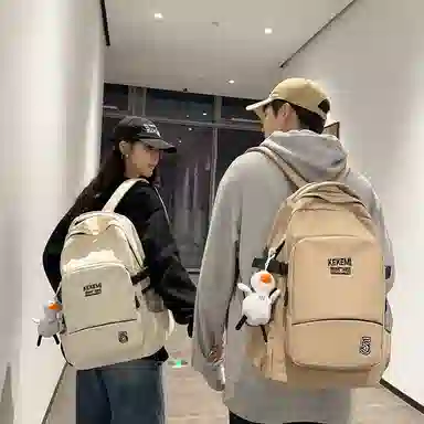 行途双肩包女休闲简约大容量电脑背包男高初中大学生书包尼龙多色