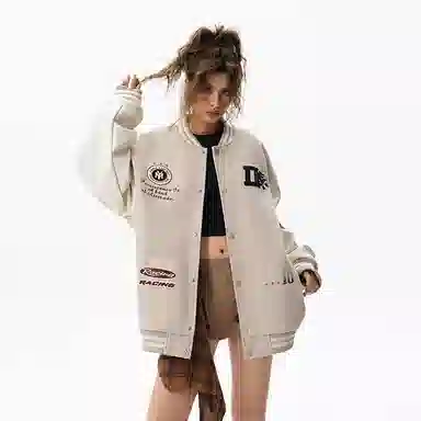 KNOCKSPARK Racing Embroidered Bomber Jacket