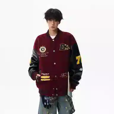 KNOCKSPARK Racing Embroidered Bomber Jacket