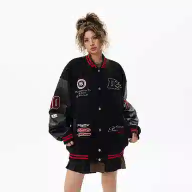 KNOCKSPARK Racing Embroidered Bomber Jacket