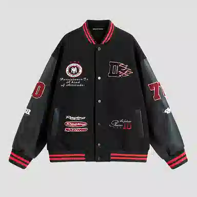 KNOCKSPARK Racing Embroidered Bomber Jacket