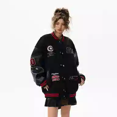 KNOCKSPARK Racing Embroidered Bomber Jacket