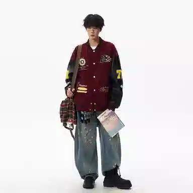 KNOCKSPARK Racing Embroidered Bomber Jacket