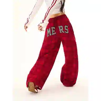 YICHEN Vintage Plaid Wide Leg Pants