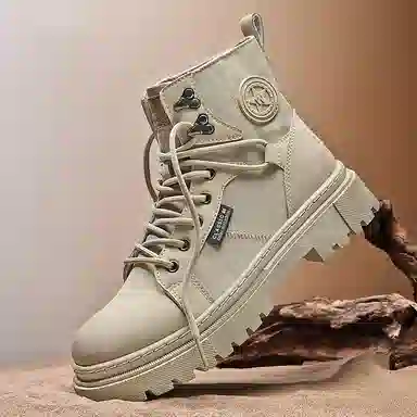 MIIOW Star Round Logo Mid-Calf Martin Boots