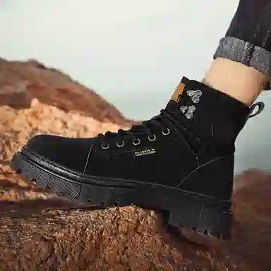 MIIOW Star Round Logo Mid-Calf Martin Boots