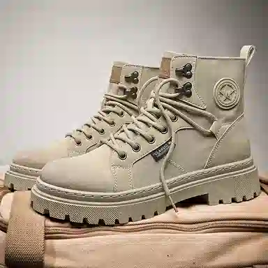 MIIOW Star Round Logo Mid-Calf Martin Boots