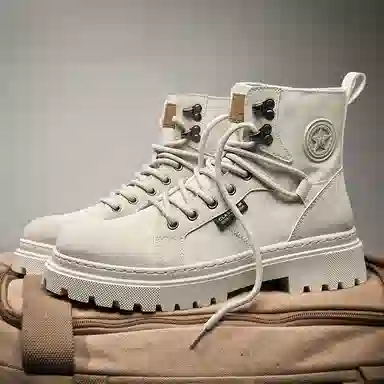 MIIOW Star Round Logo Mid-Calf Martin Boots