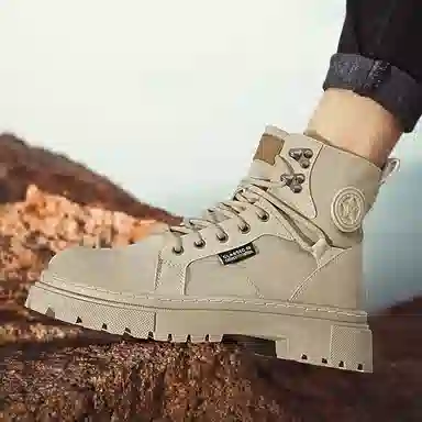 MIIOW Star Round Logo Mid-Calf Martin Boots