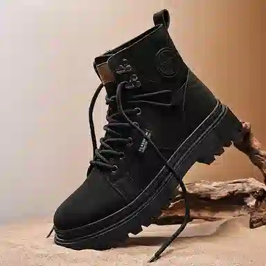 MIIOW Star Round Logo Mid-Calf Martin Boots