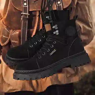 MIIOW Star Round Logo Mid-Calf Martin Boots