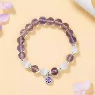 【九紫离火】 法思梵 精致浪漫梦幻气质清冷感简约百搭闪耀手饰 小众轻奢森系小清新元气可爱时尚高级设计感首饰天然 紫水晶 手串 女款