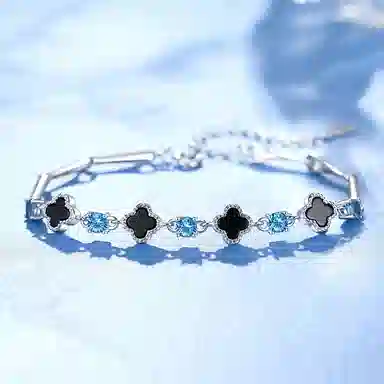 法思梵 幸运四叶草系列 轻奢小众精致气质优雅温柔贵气首饰 闪耀璀璨浪漫梦幻甜美清冷感简约百搭高级设计感天然 玛瑙 手链 女款