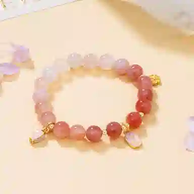 法思梵 开运桃花 甜美仙女风 森系小清新温柔气质精致手饰 小众清冷感轻奢优雅简约百搭高级天然 玛瑙 手串 女款