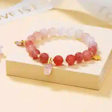 法思梵 开运桃花 甜美仙女风 森系小清新温柔气质精致手饰 小众清冷感轻奢优雅简约百搭高级天然 玛瑙 手串 女款