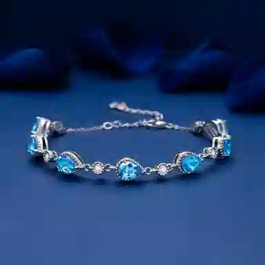 法思梵 复古水滴彩色手饰 浪漫海洋之心 轻奢优雅 灵动闪耀#好运天然 紫水晶 手链 女款