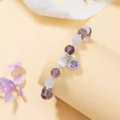 【九紫离火】 法思梵 精致浪漫梦幻气质清冷感简约百搭闪耀手饰 小众轻奢森系小清新元气可爱时尚高级设计感首饰天然 紫水晶 手串 女款