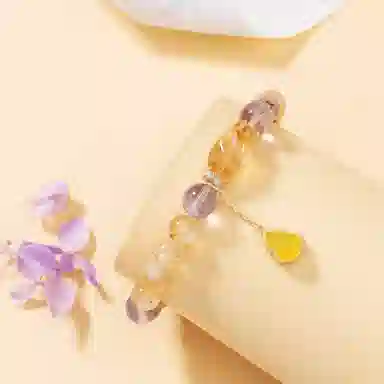 法思梵 财源葫芦 小众轻奢 梦幻浪漫精致气质清冷感 简约百搭闪耀手饰天然 黄水晶 手串 女款